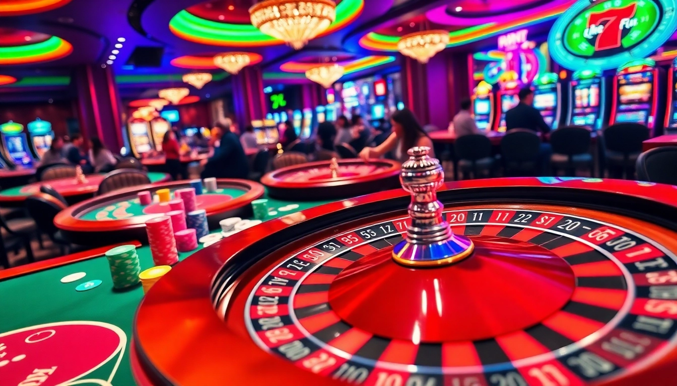 An engaging casino scene featuring thrilling games and vibrant activities that embody the excitement of bong da lu fun.