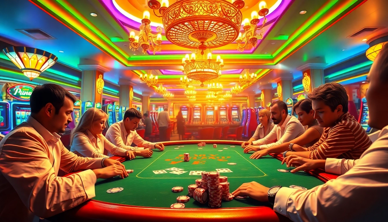Engaged players at a luxurious casino poker table experience thrilling betting with https://shbet.cruises/.