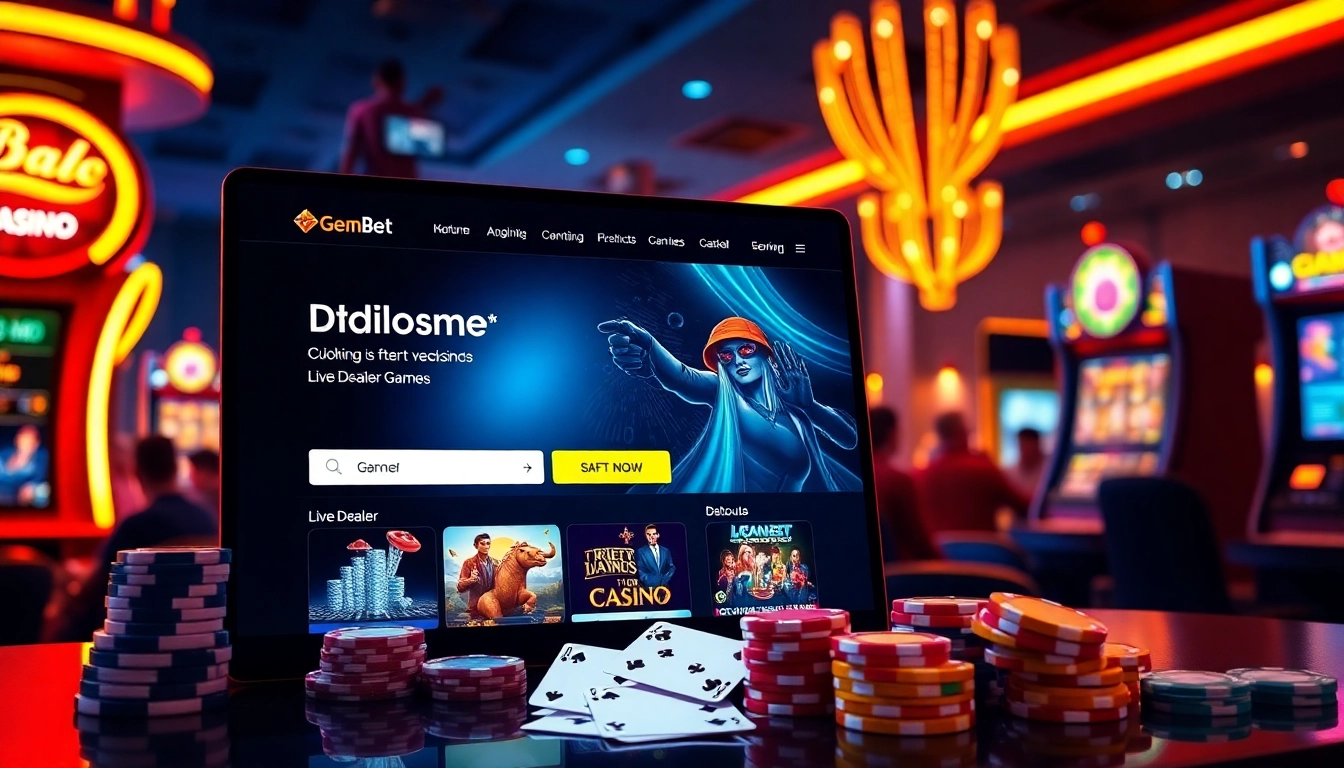 Experience the thrilling GemBet Online Casino with vibrant games and live action.