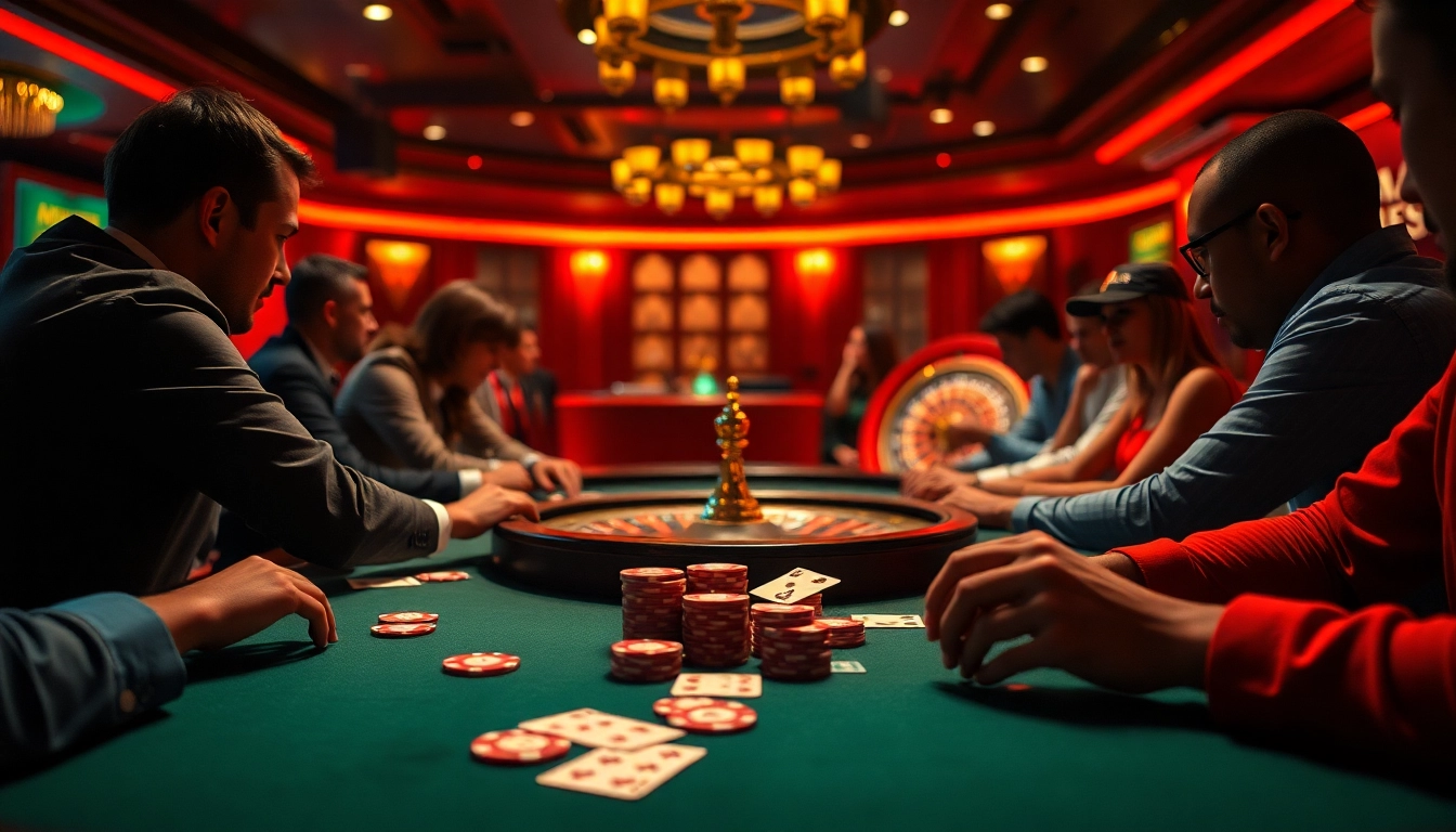 Engaged players strategizing at a casino table, exploring ai sex chat free gambling tactics for 2025.
