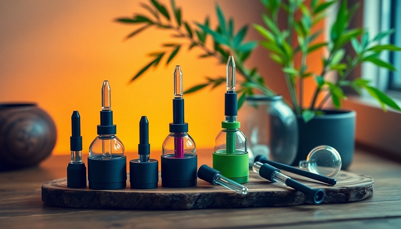 Explore the innovative nectar collector set showcasing various styles and colors for dabbing enthusiasts.